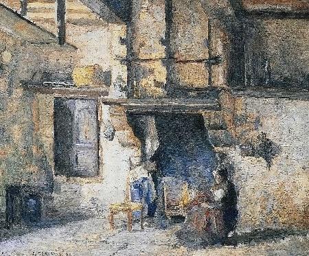 Camille Pissarro Die Kuche in Piettes Haus, Montfoucault
